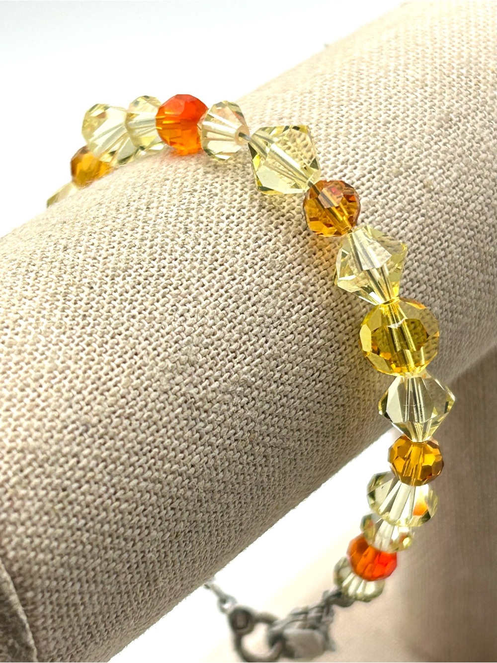 Swarovski Crystal Yellow Orange Beaded Bracelet